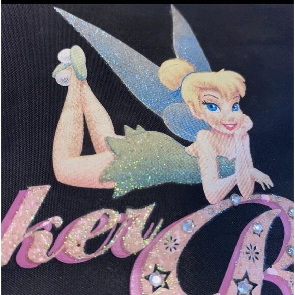 Disney Tinker Bell Black Bag Disney zipper tab - Picture 3 of 4